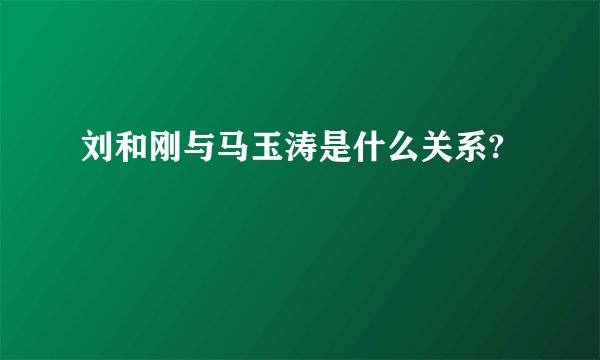 刘和刚与马玉涛是什么关系?