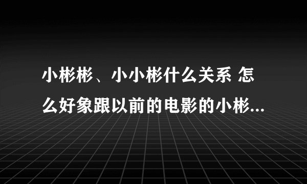 小彬彬、小小彬什么关系 怎么好象跟以前的电影的小彬彬那么像