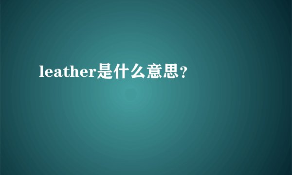 leather是什么意思？