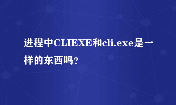进程中CLIEXE和cli.exe是一样的东西吗？