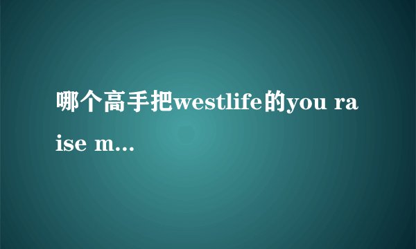 哪个高手把westlife的you raise me up这首歌翻译一下````