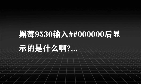 黑莓9530输入##000000后显示的是什么啊?都代表什么意思啊？？
