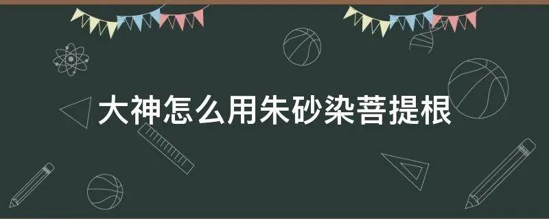 大神怎么用朱砂染菩提根