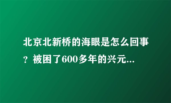 北京北新桥的海眼是怎么回事？被困了600多年的兴元龙是真的吗？