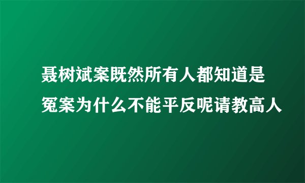 聂树斌案既然所有人都知道是冤案为什么不能平反呢请教高人