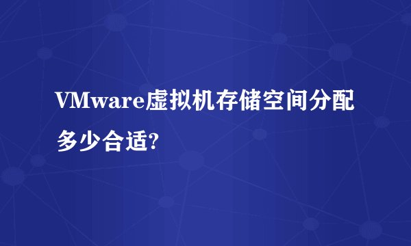VMware虚拟机存储空间分配多少合适?