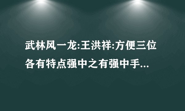 武林风一龙:王洪祥:方便三位各有特点强中之有强中手:后启之秀更强‘？