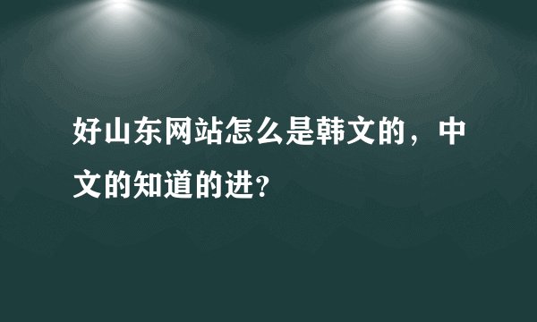 好山东网站怎么是韩文的，中文的知道的进？