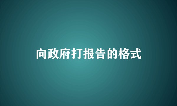 向政府打报告的格式