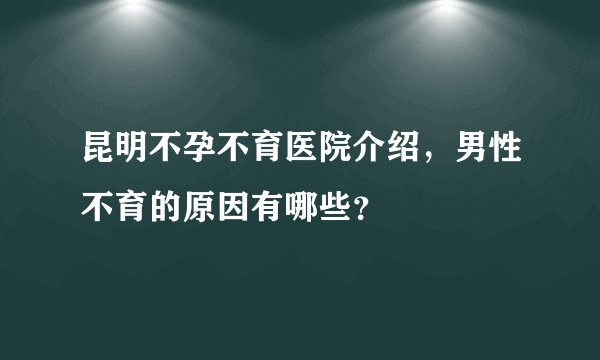 昆明不孕不育医院介绍，男性不育的原因有哪些？