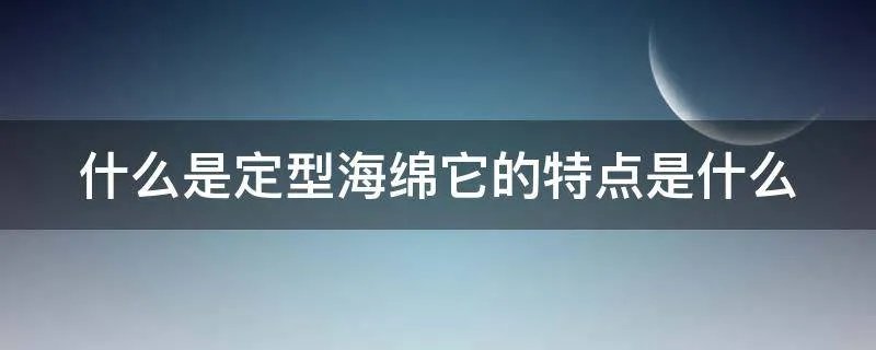 什么是定型海绵它的特点是什么