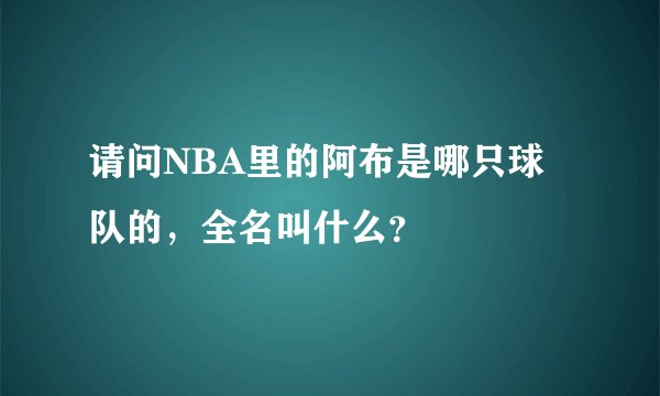 请问NBA里的阿布是哪只球队的，全名叫什么？