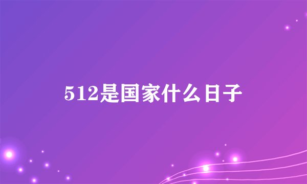 512是国家什么日子