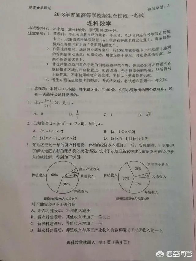 2018年高考全国卷的数学题难度大吗？