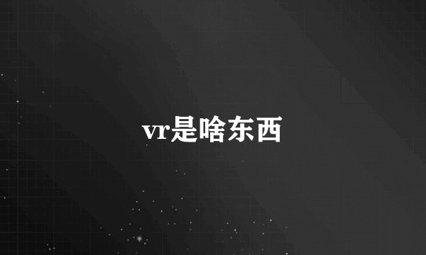 vr是啥东西