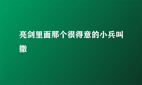 亮剑里面那个很得意的小兵叫撒