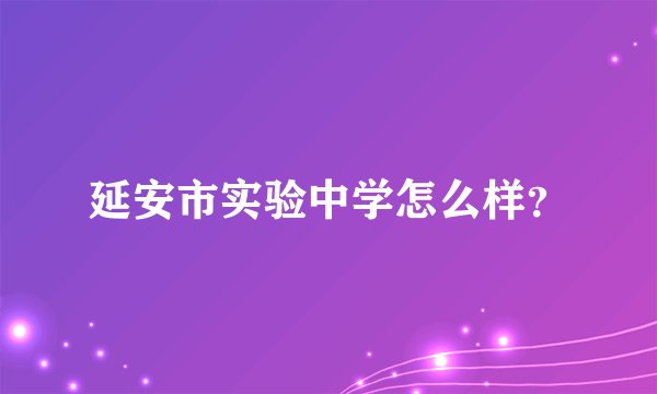 延安市实验中学怎么样？
