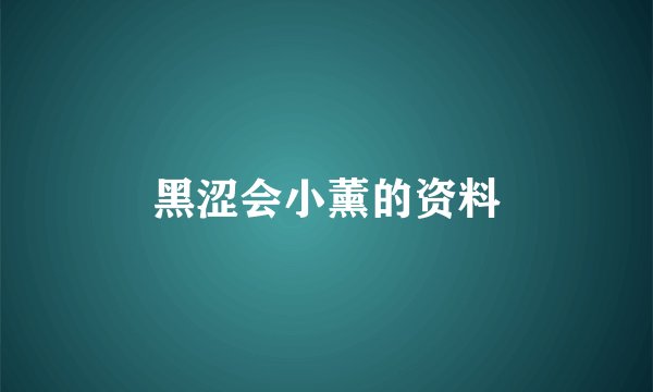 黑涩会小薰的资料