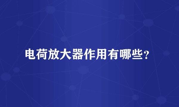 电荷放大器作用有哪些？