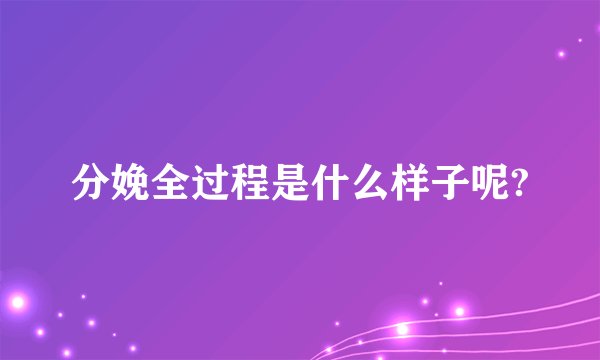 分娩全过程是什么样子呢?