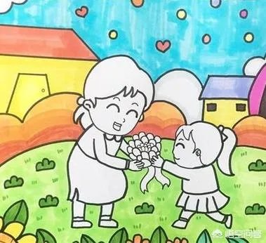母亲节送给妈妈的画，孩子送妈妈的画怎么画？