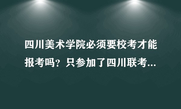 四川美术学院必须要校考才能报考吗？只参加了四川联考不行吗？