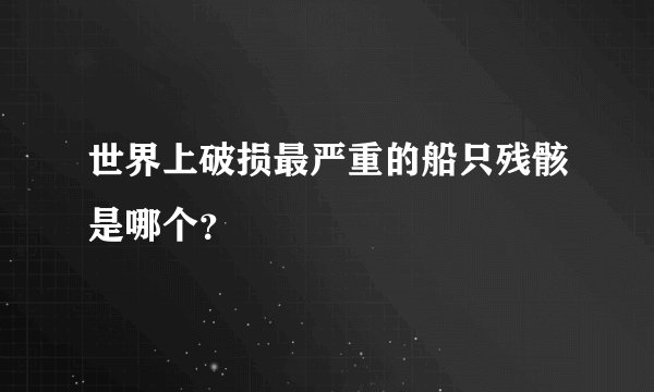 世界上破损最严重的船只残骸是哪个？