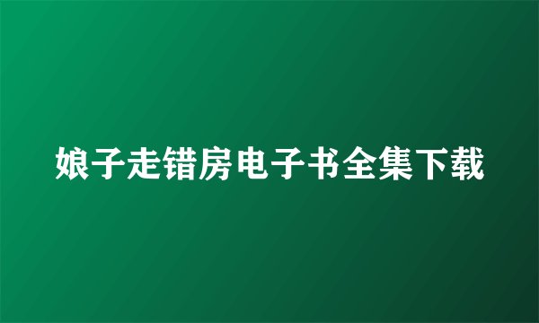 娘子走错房电子书全集下载