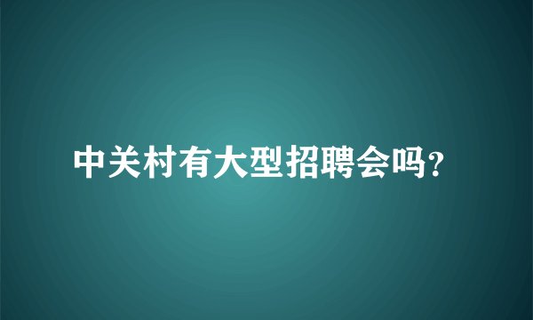 中关村有大型招聘会吗？