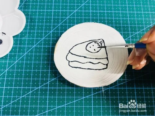 创意手工DIY甜品原木画涂鸦制作教程