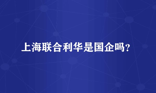 上海联合利华是国企吗？