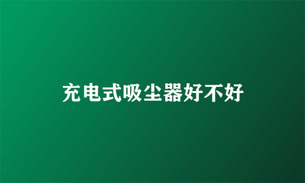 充电式吸尘器好不好