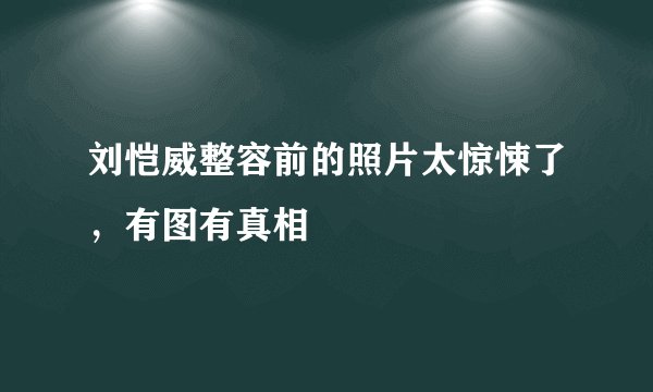 刘恺威整容前的照片太惊悚了，有图有真相