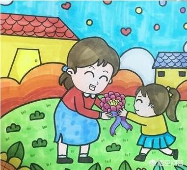母亲节送给妈妈的画，孩子送妈妈的画怎么画？