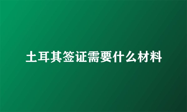 土耳其签证需要什么材料