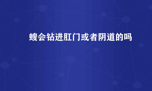 蠷螋会钻进肛门或者阴道的吗