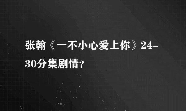 张翰《一不小心爱上你》24-30分集剧情？
