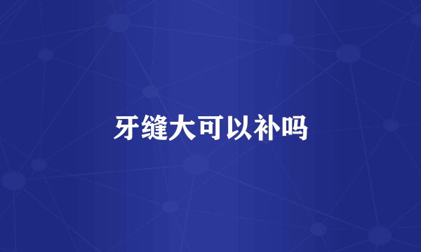 牙缝大可以补吗