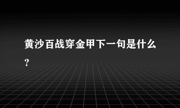 黄沙百战穿金甲下一句是什么？