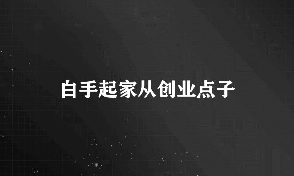 白手起家从创业点子