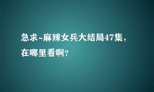 急求~麻辣女兵大结局47集，在哪里看啊？