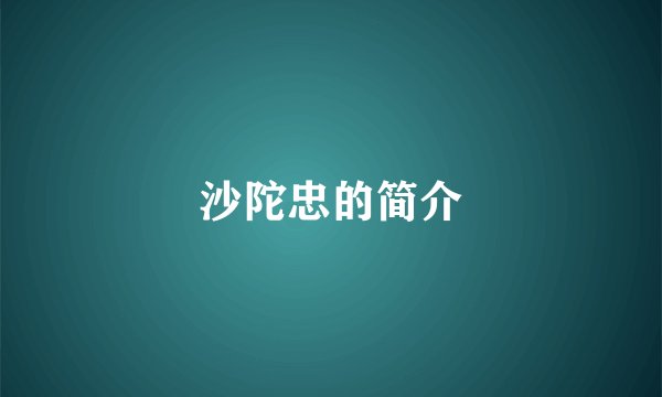 沙陀忠的简介