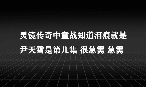 灵镜传奇中童战知道泪痕就是尹天雪是第几集 很急需 急需