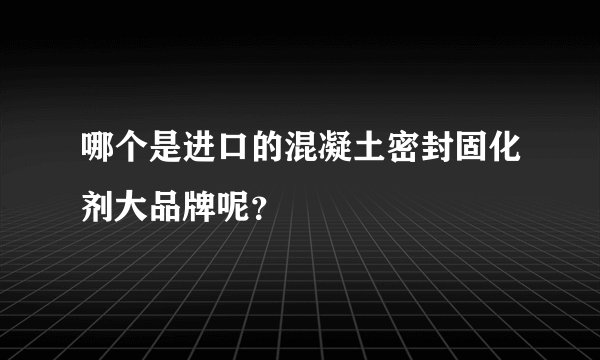 哪个是进口的混凝土密封固化剂大品牌呢？