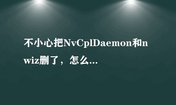 不小心把NvCplDaemon和nwiz删了，怎么办啊？会有什么后果 ？