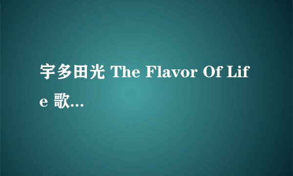 宇多田光 The Flavor Of Life 歌词的罗马发音