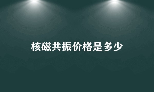 核磁共振价格是多少