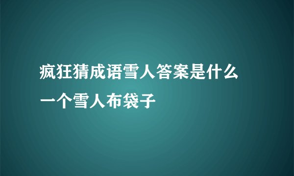疯狂猜成语雪人答案是什么 一个雪人布袋子