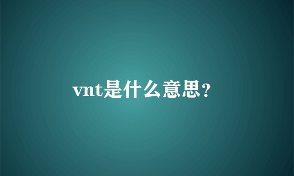 vnt是什么意思？
