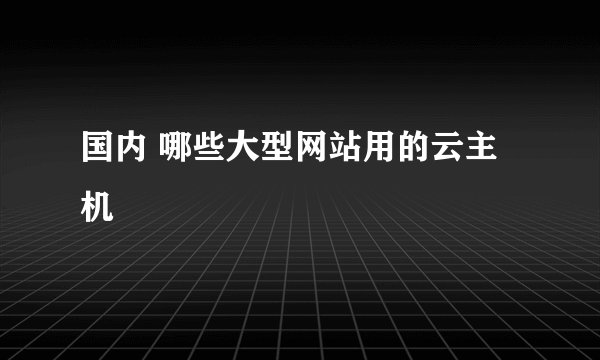 国内 哪些大型网站用的云主机